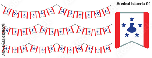 トゥブアイ諸島の旗のガーラーンド　ベクターデータ（bunting garland）