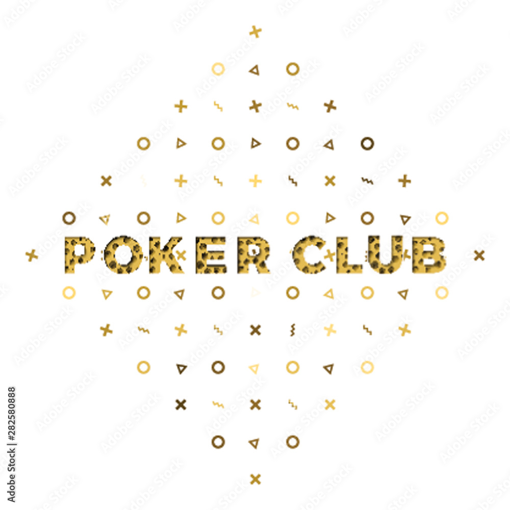 Berry pill Bathtub word 'poker club' filled with realistic 3d paper cut layers and square  memphis pattern on white background Stock Vector | Adobe Stock