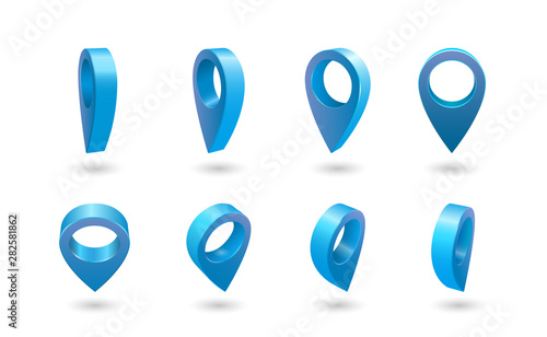 Free Download Set Map pointer 3d pin location symbols vector - GFXLoad
