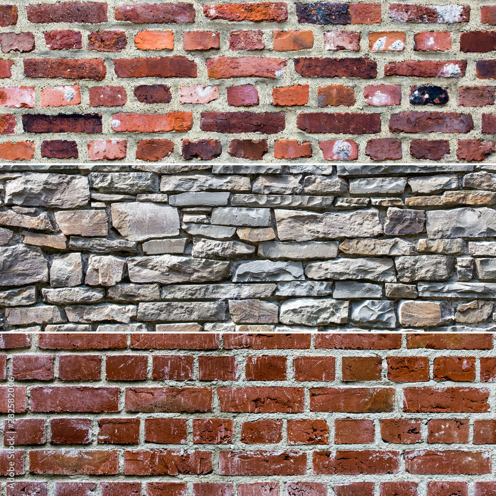 Fototapeta premium Brickwork texture collection - 3 psc