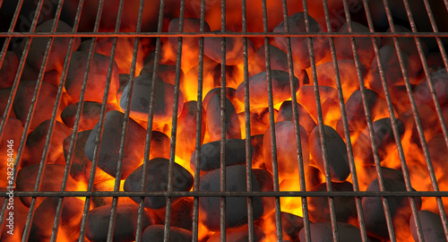 Fotografie Charcoal Fire And Grid