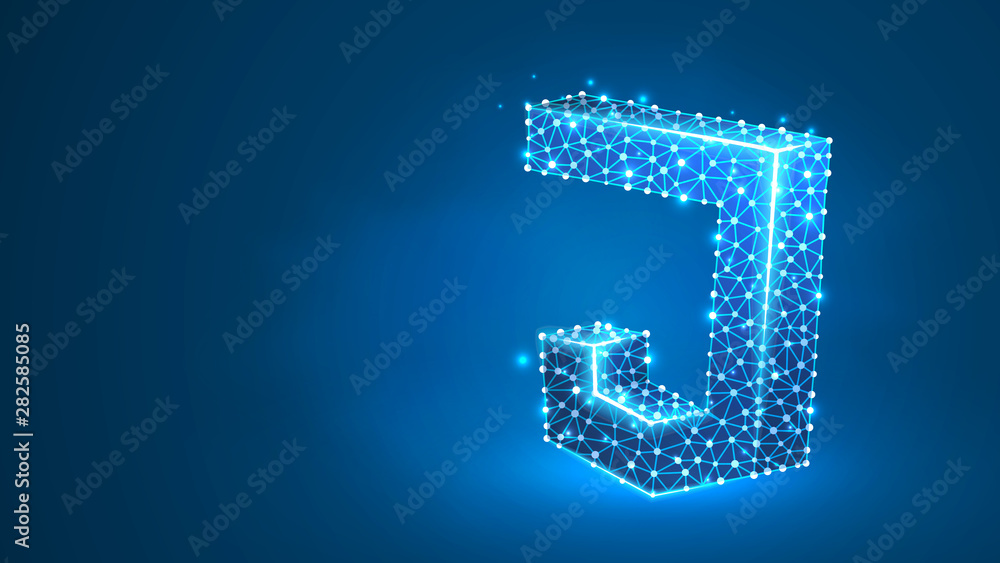 JS, Java Script coding language sign. Device, programming, developing concept. Abstract, digital, wireframe, low poly mesh, vector blue neon 3d illustration Triangle line dot JS, Java Script coding language sign. Device, programming, developing concept. Abstract, digital, wireframe, low poly mesh, vector blue neon 3d illustration Triangle line dot