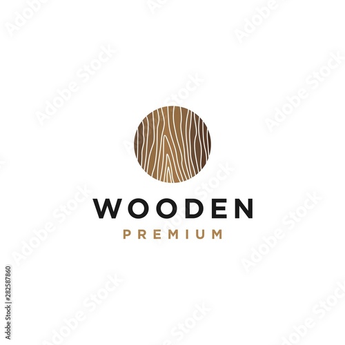 Wooden texture logo template