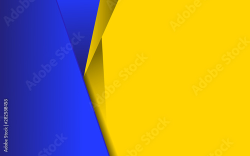 Abstract background with contrast color blue and yellow composition. Overlaping layer concept. Modern and trendy vector design template for use element poster, flyer, sale banner, advertising