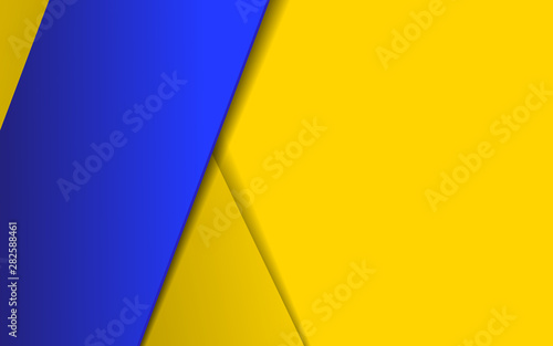 Abstract background with contrast color blue and yellow composition. Overlaping layer concept. Modern and trendy vector design template for use element poster, flyer, sale banner, advertising