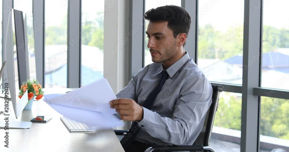 Close up scene video of Caucasian businessman he serious and typing some document by keyboard. Close up scene video of Caucasian businessman he serious and typing some document by keyboard.