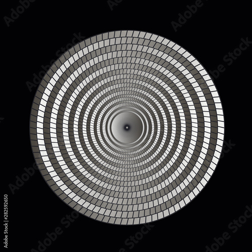 graphic round waves vortex silver