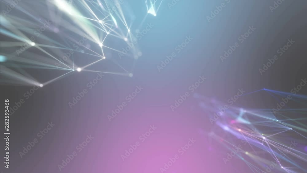 Abstract motion background futuristic polygonal style. Background for business presentations. Molecular structure lines plexus 3d with depth of field.