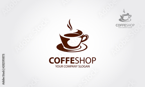 Coffee Shop vector logo is a modern and attractive template design suitable for your business promotion, coffee shop or coffee company.