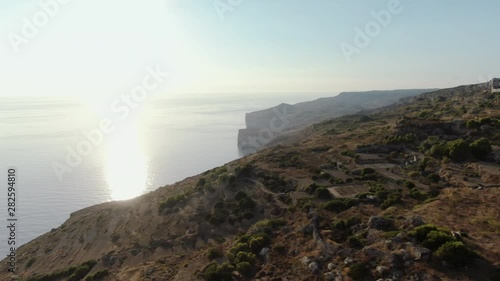 Beautiful Sideways Aerial Shot looking towards Dingli Cliffs