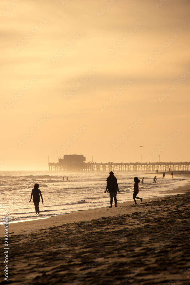 People on the beach in Newport Beach, CA