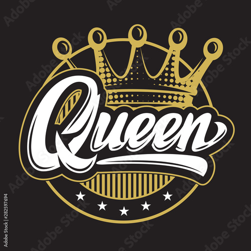 Vector illustration on crown theme with calligraphic inscription
