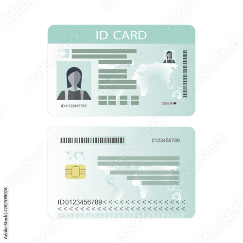 Personal identification card. ID card, identification card, identity verification, person data. Vector illustration.