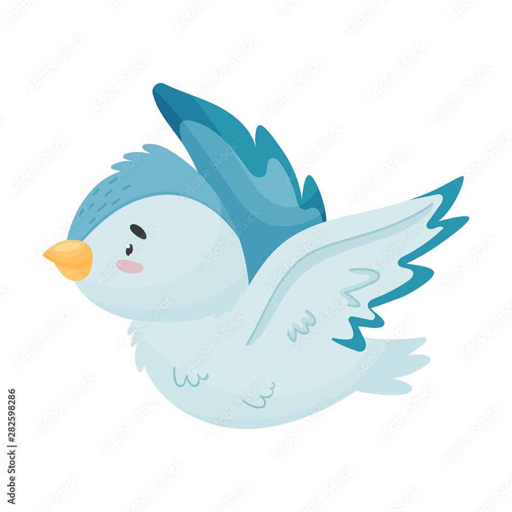 Cartoon bird is flying. Vector illustration on white background. Cartoon bird is flying. Vector illustration on white background.