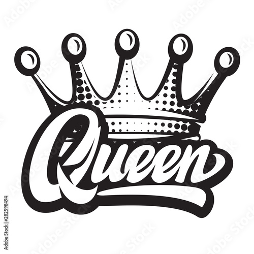 Vector illustration on crown theme with calligraphic inscription