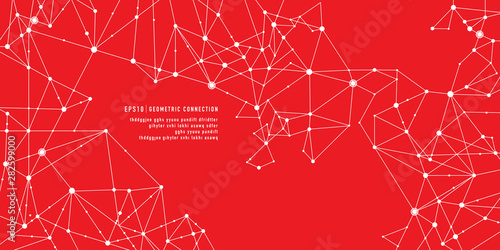 red Geometric connection background