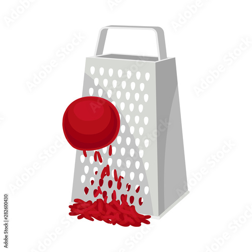 Beet rubbed on a grater. Vector illustration on white background.