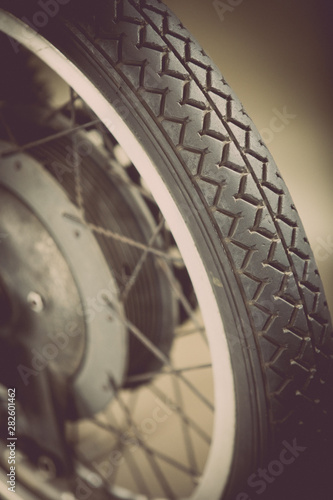 Vintage motorcycle wheel