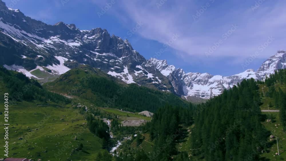 Aerial approaching view of Mount Cervino (Matterhorn) in the Italian Alps Aerial approaching view of Mount Cervino (Matterhorn) in the Italian Alps