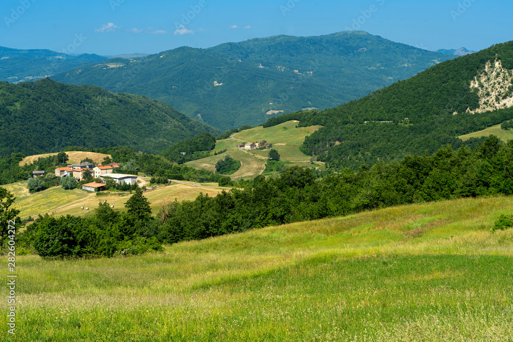 Road to Prato Barbieri, landscape of Appennino