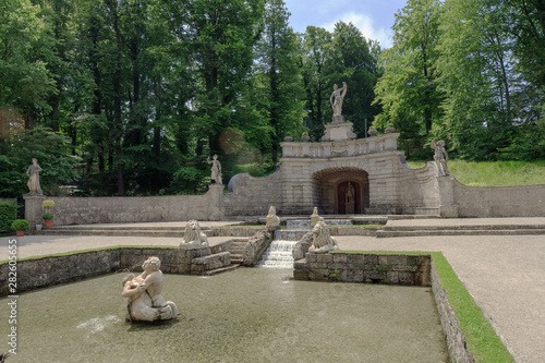 Part of waterpark at Schloss Hellbrun. Trick fountains photo