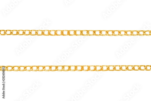 Gold chain isolated on white with clippng path photo