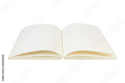 Blank open book isolated on white background with clipping path