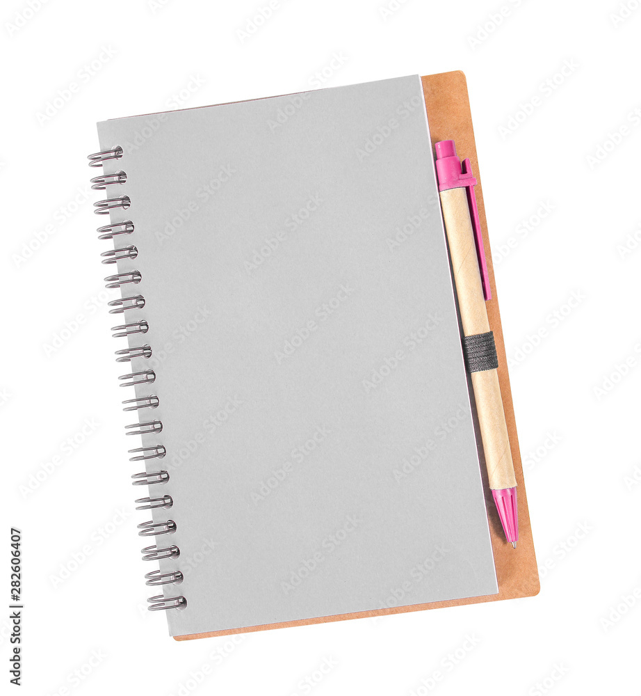 Notebook with blue pen isolated Notebook with blue pen isolated