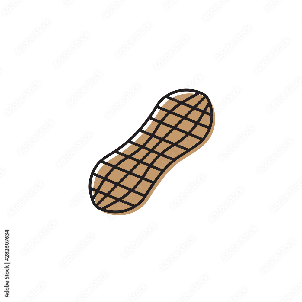 Peanut shell vector icon isolated on white background Peanut shell vector icon isolated on white background
