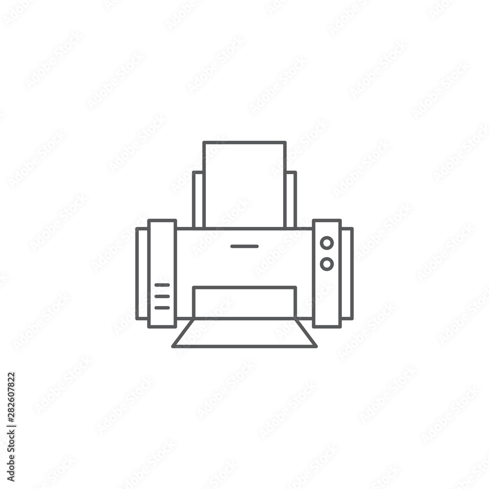 Printer printing paper machine vector icon isolated on white background Printer printing paper machine vector icon isolated on white background