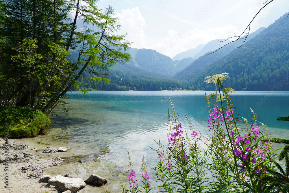 beautiful lake Antholz, South Tyrol, Italy