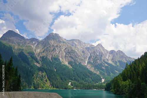 beautiful lake Antholz, South Tyrol, Italy