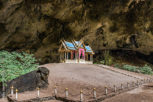 A buddhist temple is in the cave of Tham Phraya Nakhon Cave.