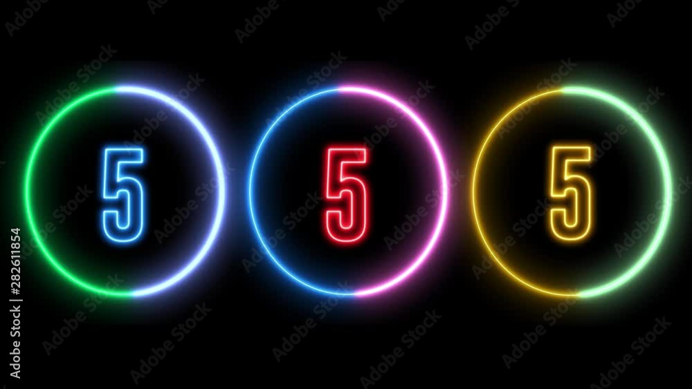 3 different neon countdown mix, digital HUD timer. 3 different neon countdown mix, digital HUD timer.
