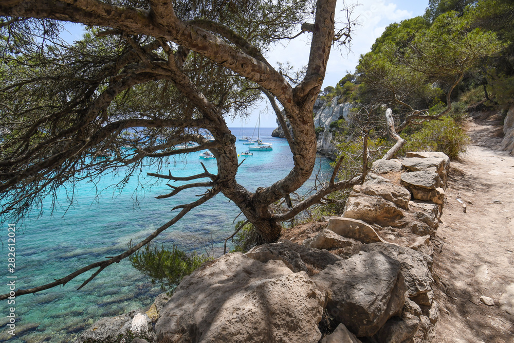 Panoramic views of Cala Macarella in Menorca Panoramic views of Cala Macarella in Menorca