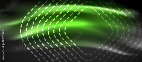 Glowing shiny neon squares abstract background, techno modern template