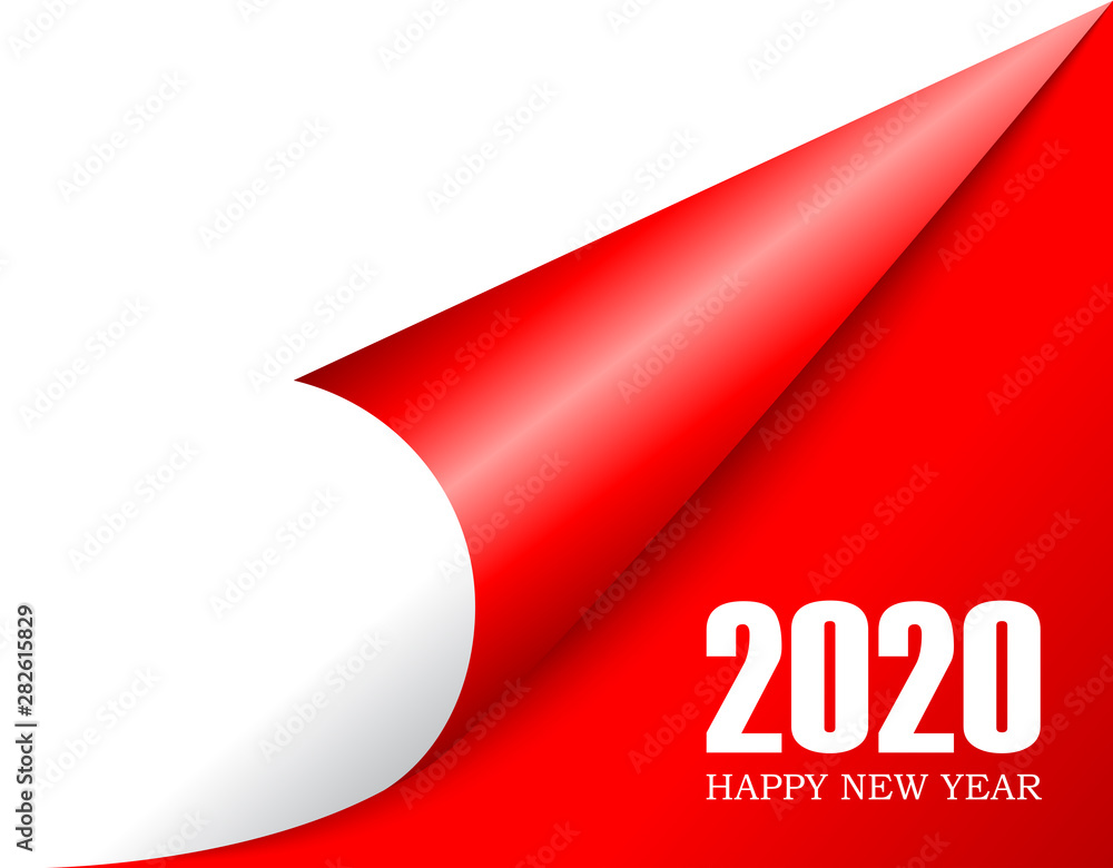 Curled paper corner 2020 new year Curled paper corner 2020 new year