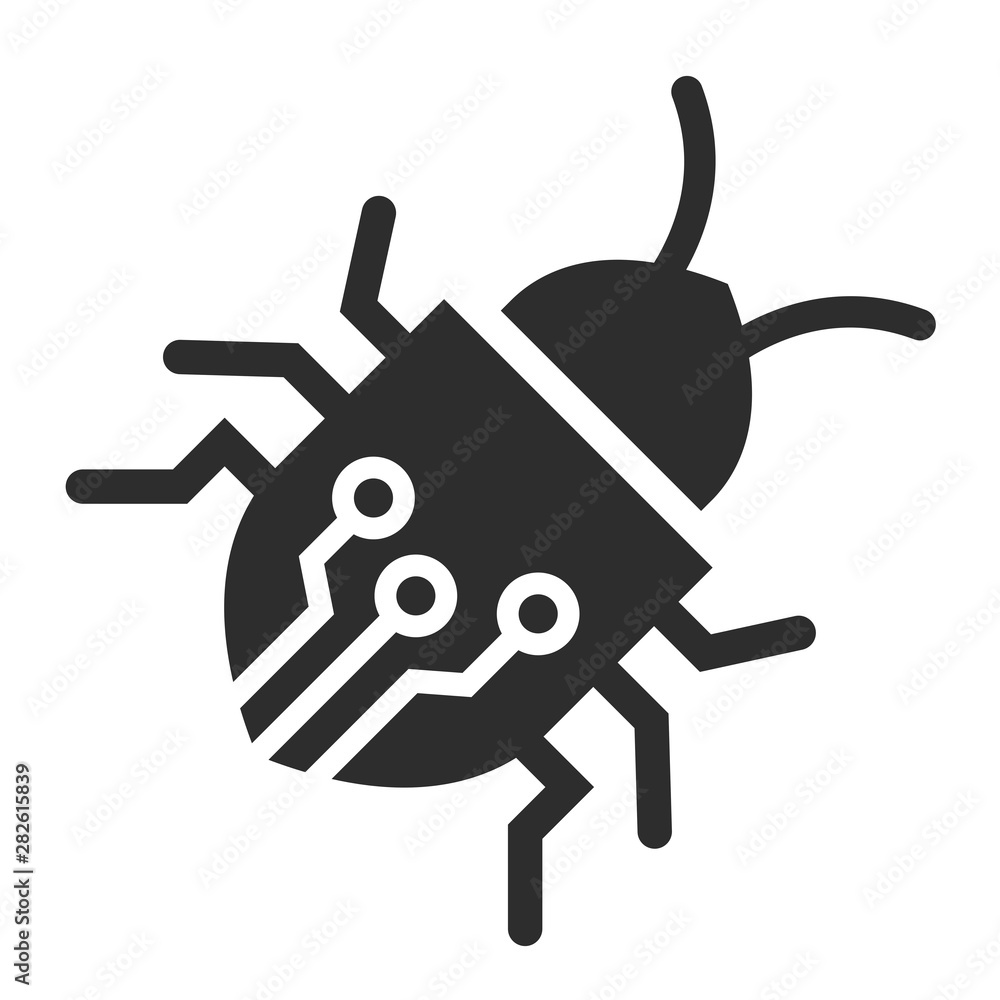 Circuit bug vector icon