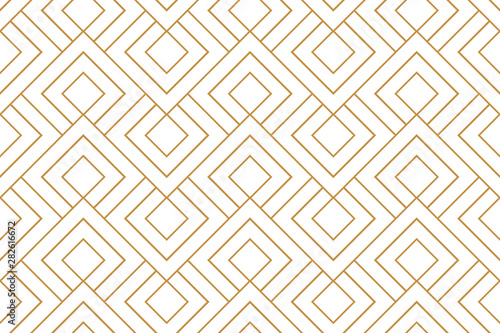 The geometric pattern with lines. Seamless vector background. White and gold texture. Graphic modern pattern. Simple lattice graphic design