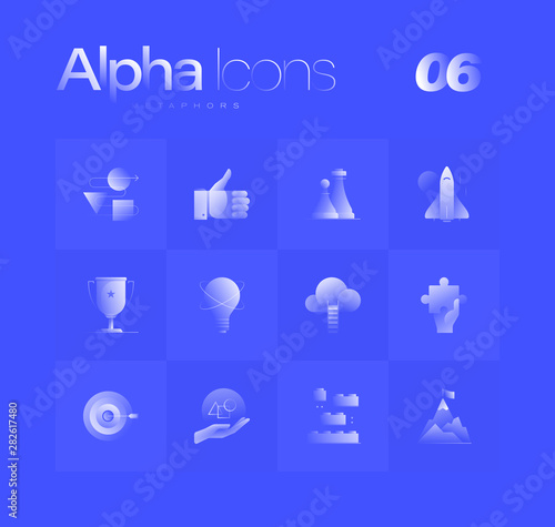 Metaphors Alpha Icons Set