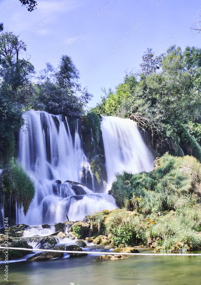 Obraz premium Long exposure shot in Krka waterfalls
