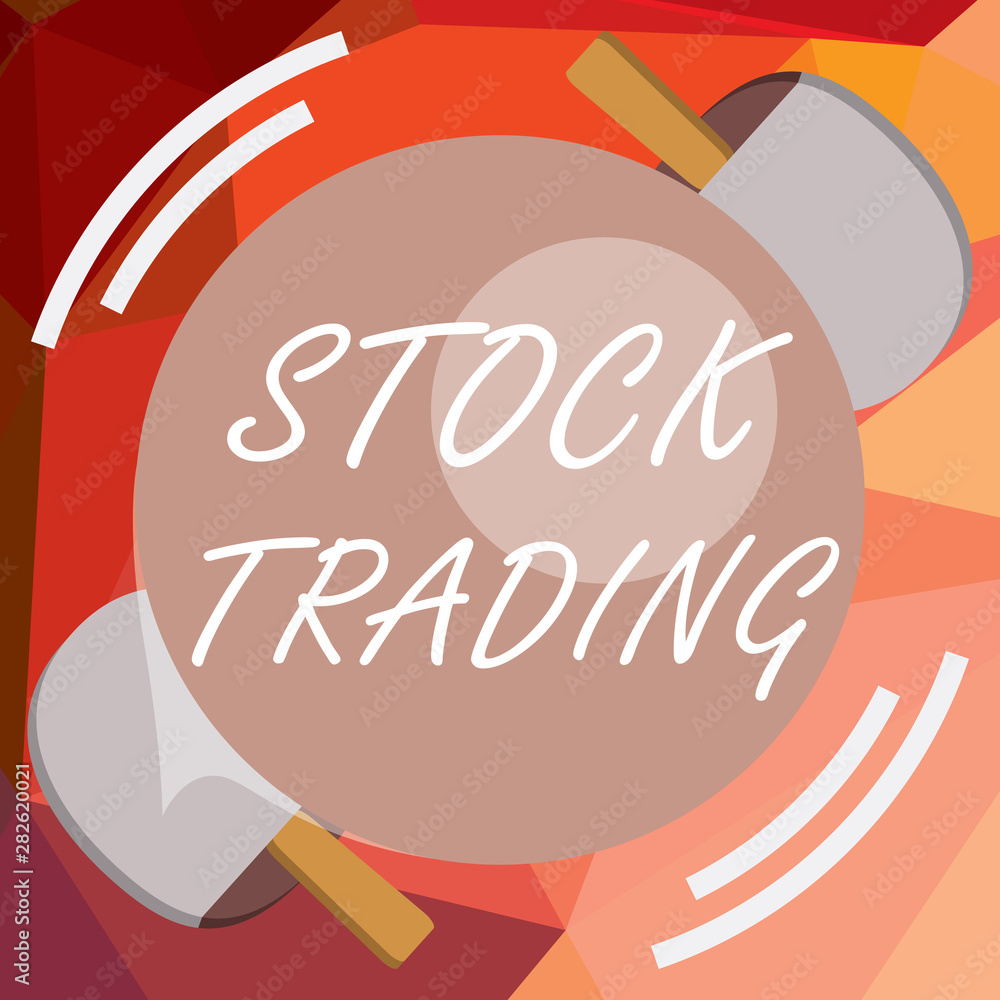Writing note showing Stock Trading. Business photo showcasing Buy and Sell of Securities Electronically on the Exchange Floor. Writing note showing Stock Trading. Business photo showcasing Buy and Sell of Securities Electronically on the Exchange Floor.