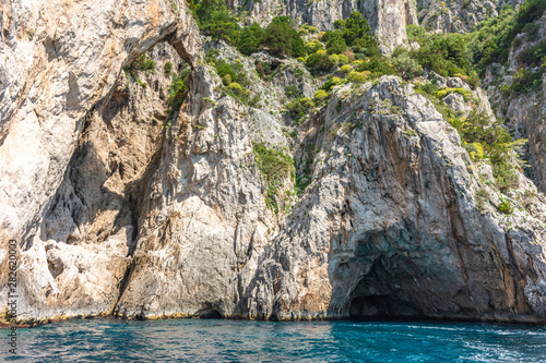Italy, Capri, view of the coast seen from the sea. © benny