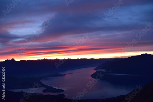 Sunrise on New year s Day in Queenstown  New Zealand