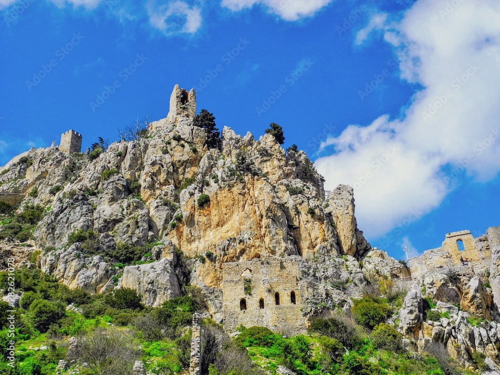Saint Hilarion Castle on a mountain, Kyrenia Girne district, Cyprus
