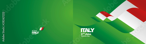 Republic Day Italy flag ribbon two fold landscape background