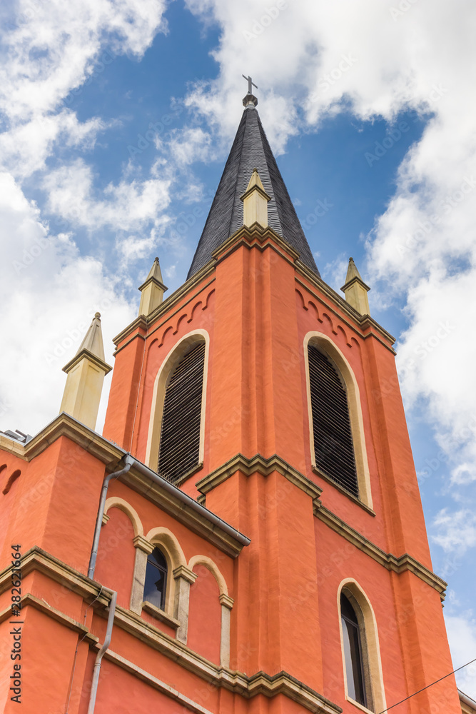 Tower of the evangelical church in Limburg an der Lahn, Germany