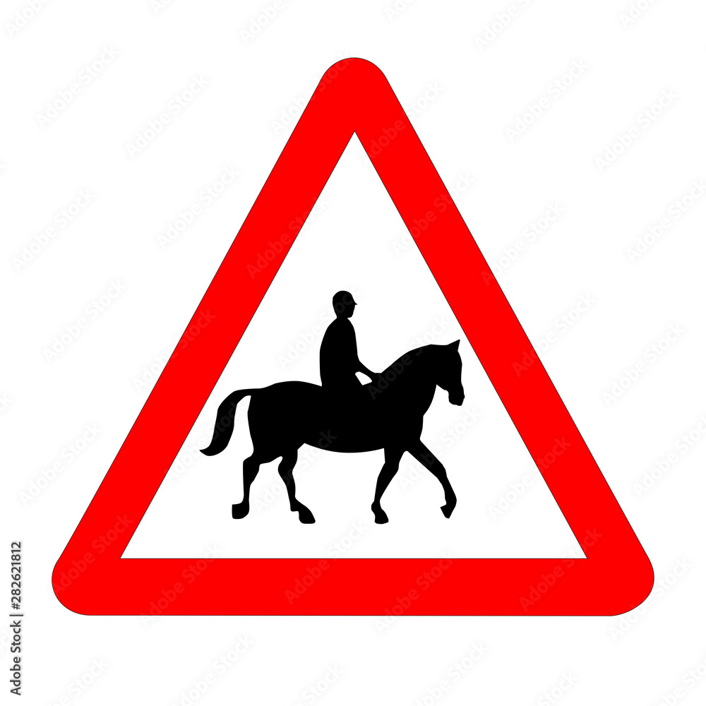 Horse and Rider Traffic Sign Isolated Horse and Rider Traffic Sign Isolated