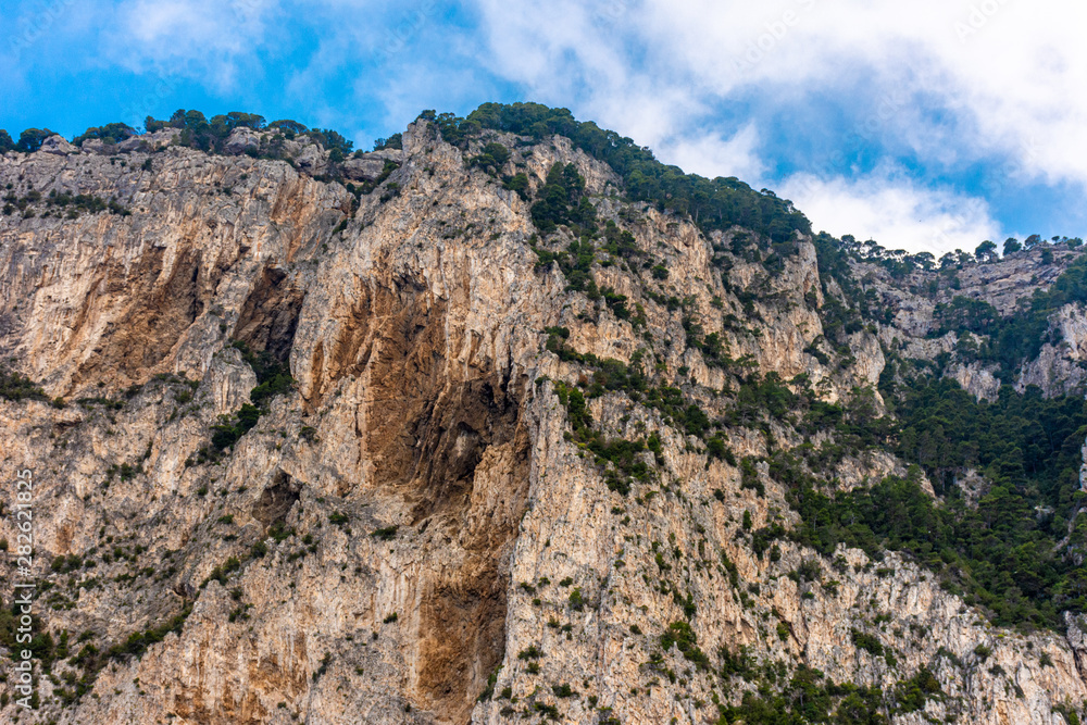 Italy, Capri, view of the coast seen from the sea. Italy, Capri, view of the coast seen from the sea.