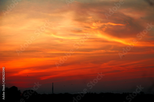 sunset in mountains